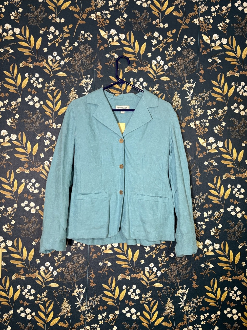 Coldwater Creek Light Teal Button-Front Blazer Size S NWOT